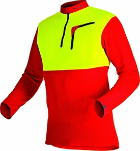 104059 60 Zipp Neck Shirt langarm 375 Cocona 2018 rot neongelb