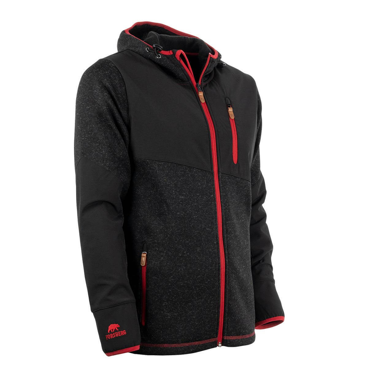 FORSBERG Alrik II Strickfleece Jacke mit Kapuze anthrazit Strick Fleece FORSBERG Alrik II Strickfleece Jacke mit Kapuze anthrazit Strick Fleece
